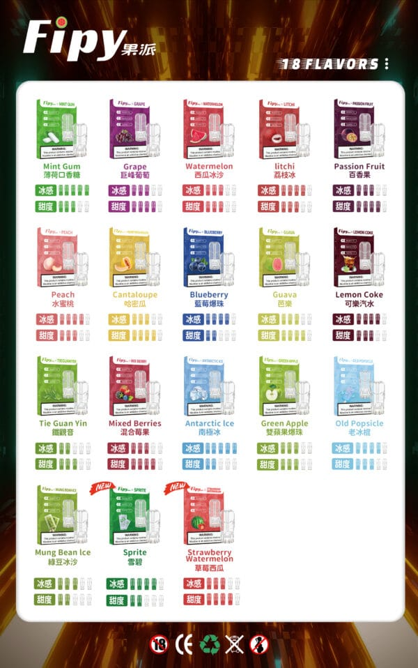 Fipy果派一代煙彈<br>[買三送一盒]<br>[買五送主機]